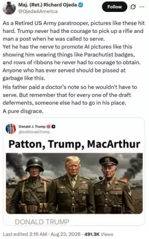 «Позорище!». Трамп пять раз уклонялся от призыва в армию, но любит представлять себя военным