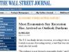 The Wall Street Journal: экономика США уже находится в состоянии рецессии